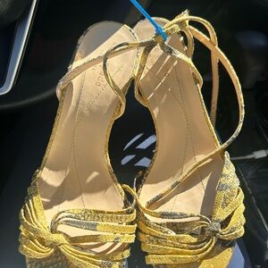 Kate Spade Yellow and Black Strappy Sandals